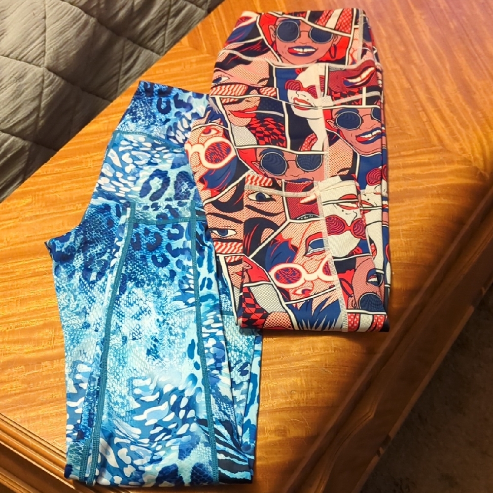 Constantly Varied Gear Blue and Red Graphic Leggings